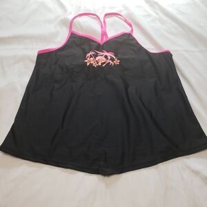 ZeroXposur Vibrant Pink and Black Swimming Suit.